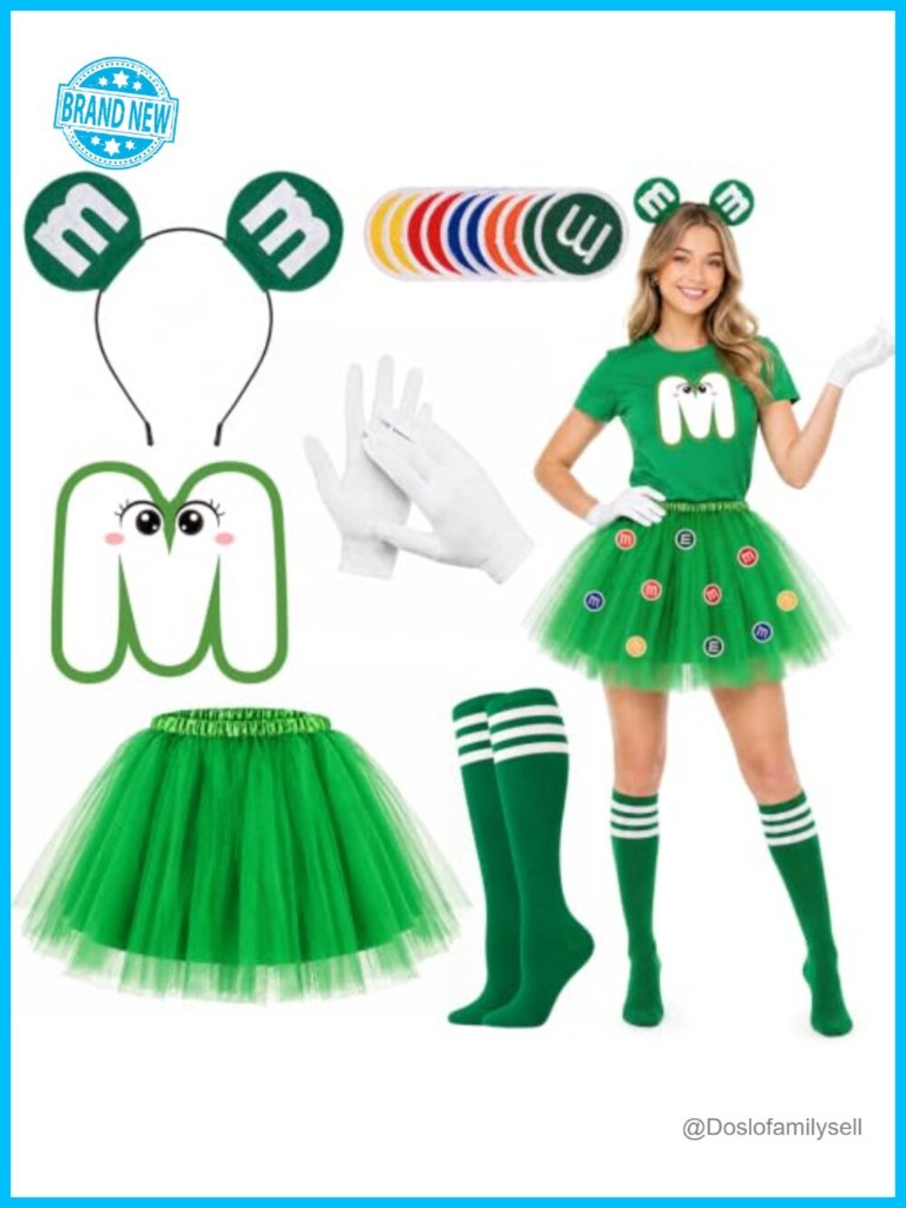 Tutu Skirt Set Halloween Costume Kit with Headband Stickers